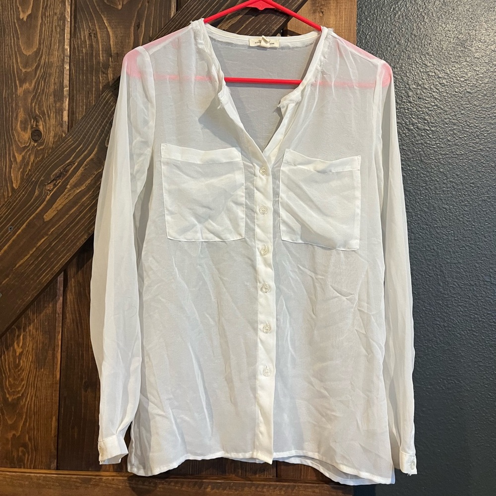 Urban Outfitters White Sheer Blouse